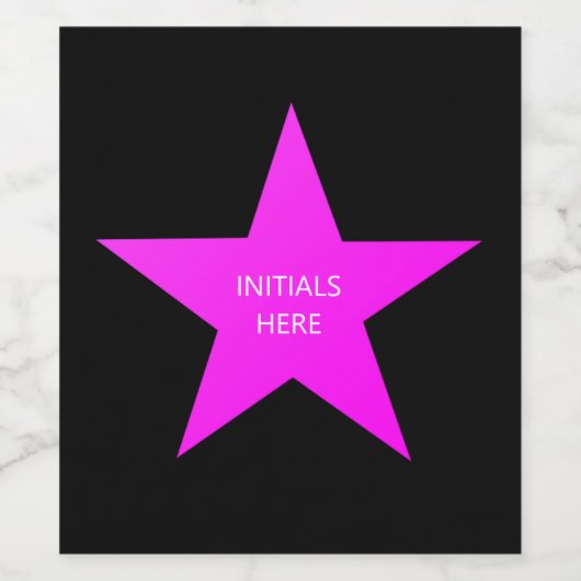 Paarse Ster DIY Wijn Etiket (Enkel label)