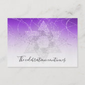 Paarse Ster Glitterige Bat Mitzvah Na-feest Kaart (Voorkant)