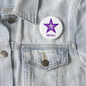 Paarse Ster 'Je Naam' knop wit Ronde Button 5,7 Cm (In situ)