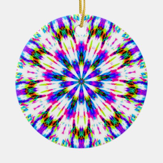 Paarse Ster Sneeuwvlok Keramisch Ornament (Voorkant)