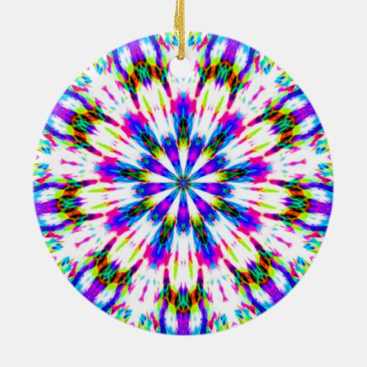 Paarse Ster Sneeuwvlok Keramisch Ornament (Achterkant)