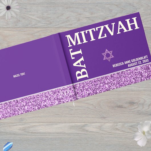 Paarse ster van David Bat Mitswa Gold Gastenboek