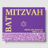Paarse ster van David Bat Mitswa Gold Gastenboek (Voorkant)