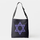 Paarse Ster van David Naadloos Crossbody Tas (Achterkant)