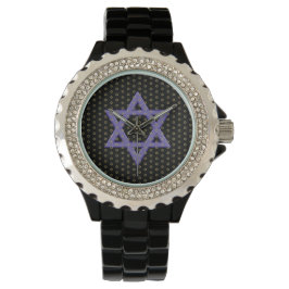 Paarse Ster van David Naadloos Horloge