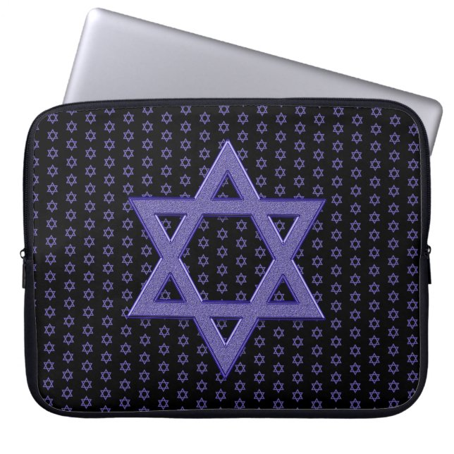 Paarse Ster van David Naadloos Laptop Sleeve (Voorkant)