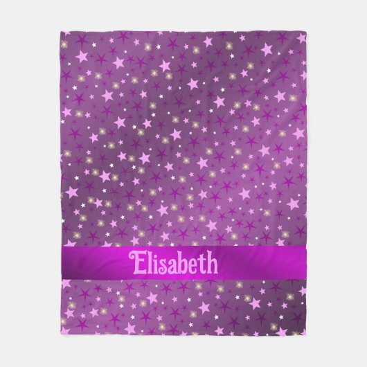 paarse ster, vorm, glanzend, design, grafisch, bes fleece deken (Voorkant)