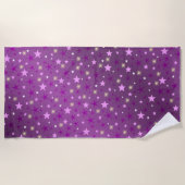 paarse ster, vorm, glanzend, design, grafisch, bes strandlaken (Voorkant)