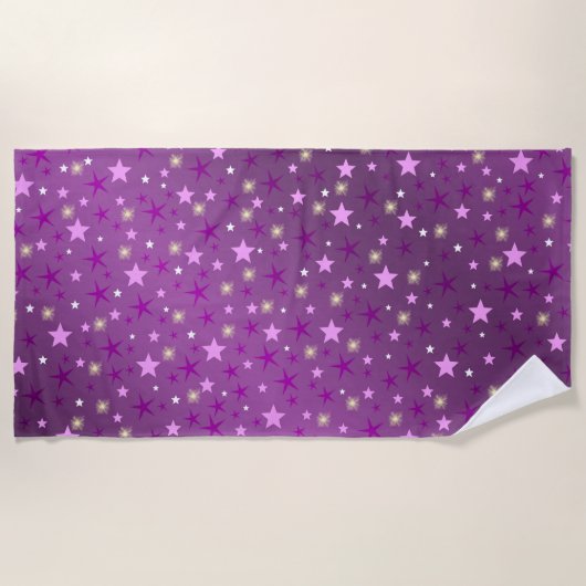 paarse ster, vorm, glanzend, design, grafisch, bes strandlaken (Voorkant)