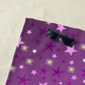 paarse ster, vorm, glanzend, design, grafisch, bes strandlaken (In situ)