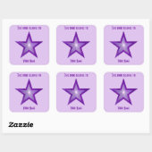 Paarse Sterren Bookplaat sticker bord paarse (Vel)