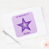 Paarse Sterren Bookplaat sticker bord paarse (Envelop)