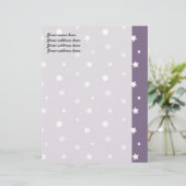 Paarse sterren briefhoofd (Staand voorkant)