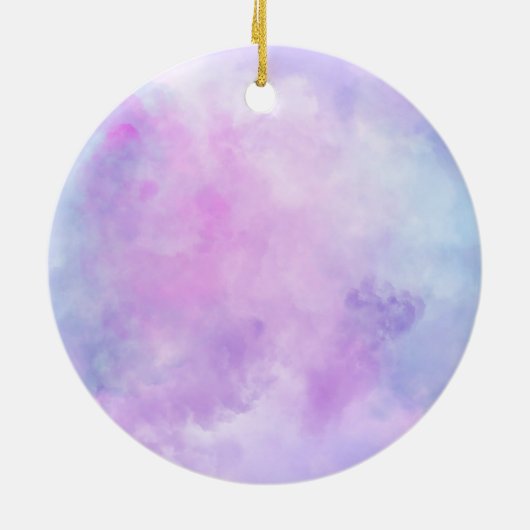 Paarse Sterren Confetti Waterverf Eenhoorn Keramisch Ornament (Achterkant)