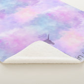 Paarse sterren Confetti Waterverf Unicorn Sherpa Deken (3/4)