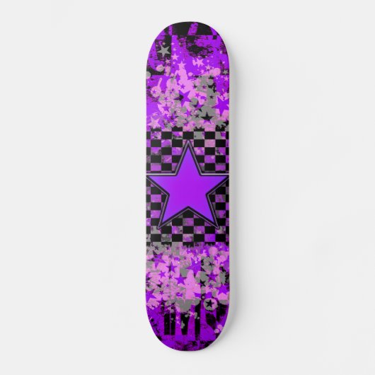 Paarse Sterren Custom Skateboard (Voorkant)