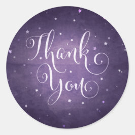 Paarse  sterren Dank je wel Halloween Ronde Sticker