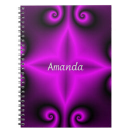 Paarse sterren en spiralen notitieboek