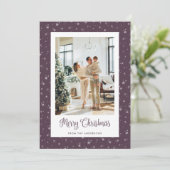 Paarse sterren Foto van Merry-kerstkaarten Feestdagenkaart (Staand voorkant)