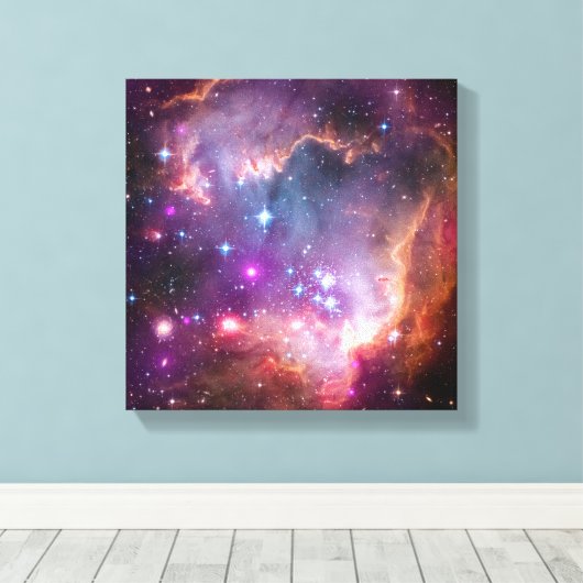 Paarse sterren Galaxy Space Astronomie Canvas Afdruk (Insitu (Houten vloer))