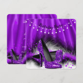 Paarse sterren Hoogheels gevarenverlichting Kaart (Voorkant / Achterkant)