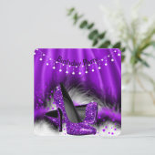 Paarse sterren Hoogheels gevarenverlichting Kaart (Staand voorkant)