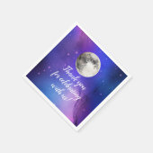 Paarse sterren in de ruimte boven de hemelse maan servet (Hoek)