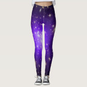 Paarse sterren in de ruimte NASA Leggings (Voorkant)