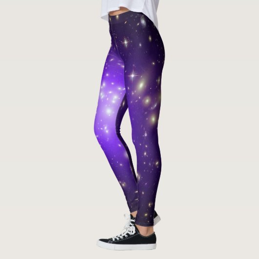 Paarse sterren in de ruimte NASA Leggings (Links)