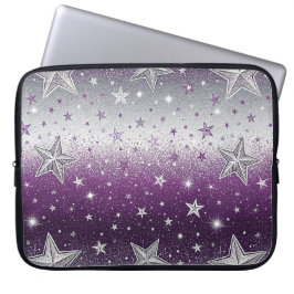 Paarse sterren laptop sleeve