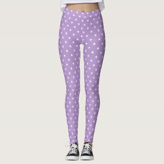 Paarse sterren Leggings (Voorkant)
