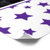 Paarse sterren met berichtfoto van zaterdag poster (Hoek)