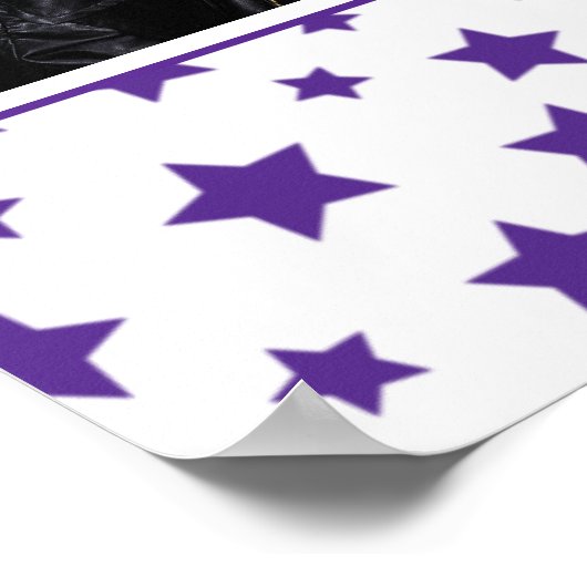 Paarse sterren met berichtfoto van zaterdag poster (Hoek)