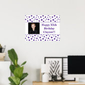 Paarse sterren met berichtfoto van zaterdag poster (Thuiskantoor)