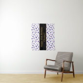 Paarse sterren met berichtgevingsterendaagse trein wandkleed (In situ)