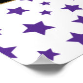Paarse sterren met een Poster van de Berichtendag (Hoek)