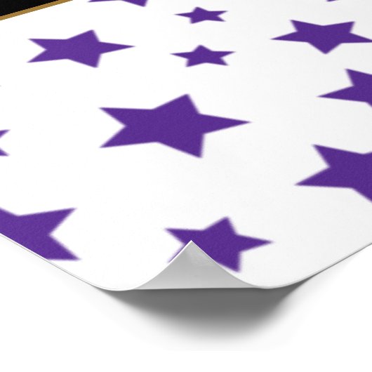 Paarse sterren met een Poster van de Berichtendag (Hoek)