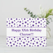 Paarse sterren met uitnodiging voor een bericht va (Staand voorkant)