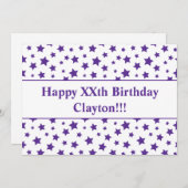 Paarse sterren met uitnodiging voor een bericht va (Voorkant / Achterkant)