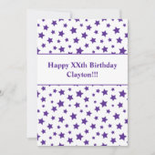 Paarse sterren met uitnodiging voor een bericht va (Voorkant)