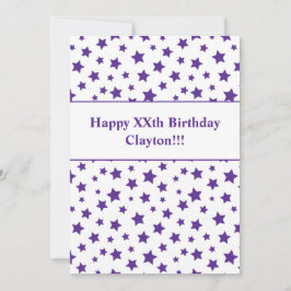 Paarse sterren met uitnodiging voor een bericht va