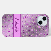 paarse, sterren, personaliseren + hoesje, hoesje, Case-Mate iPhone case (Achterkant (horizontaal))