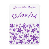 Paarse sterren 'Save the Date', flexibel magneet w (Verticaal)