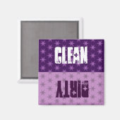 Paarse Sterren Schone Vuile Vaatwasser W1412 Magneet (Voorkant / Achterkant)