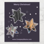 Paarse sterren Senior Home Care Foto's Kerstmis Wijn Etiket (Enkel label)