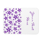 Paarse sterren 'Tekst' flexibel magneet verticaal  (Horizontaal)