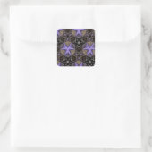 Paarse sterren vierkante sticker (Tas)