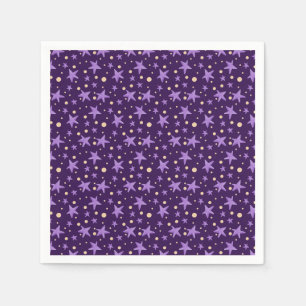 Paarse sterren Violet Sterrennacht Baby shower Servet