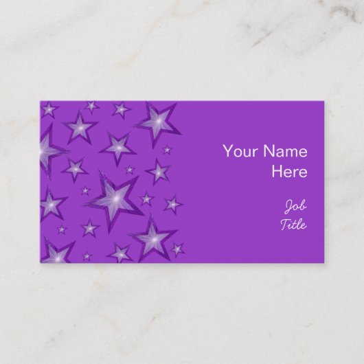 Paarse sterren visitekaartje paars (Voorkant)