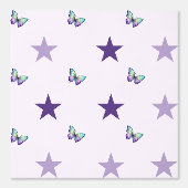 Paarse Sterren & Vlinder Kwekerij Behang (Voorkant)